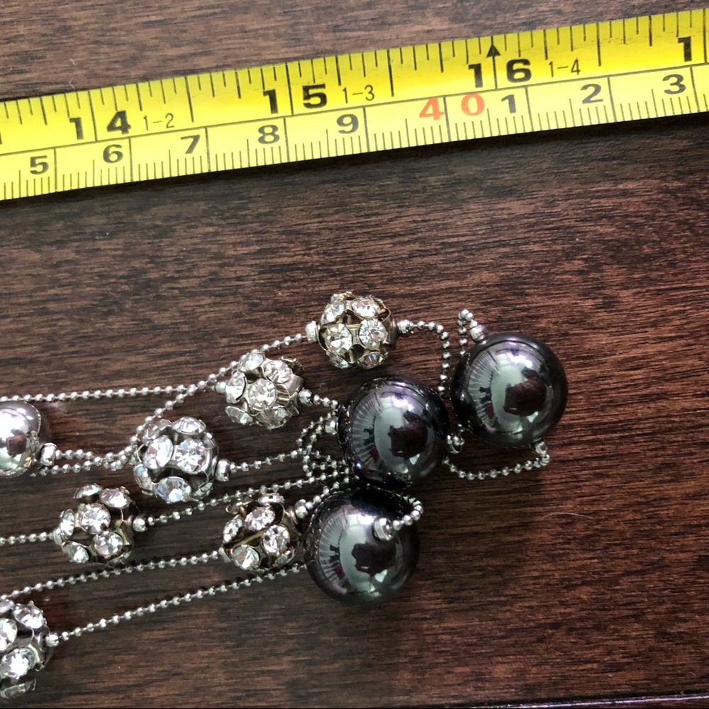 Express Layered Necklace Silver Crystal - Picture 6 of 6